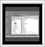 Imagen del ordenador en una pantalla