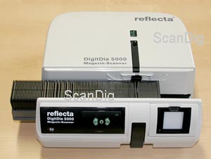 The Reflecta DigitDia 5000 can process different magazine types.