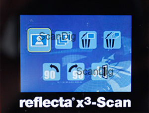 The reproduction menu of the Reflecta x3-Scan