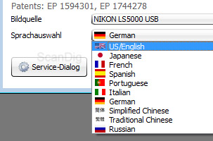 Verfügbare Sprachen bei SilverFast 8