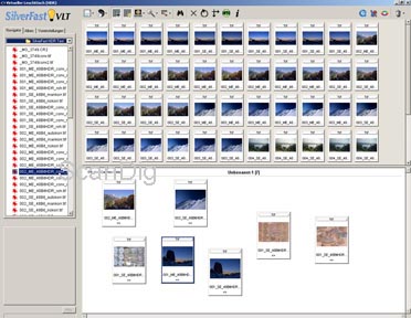 El panel de luz virtual para clasificar y contemplar los archivos de imagen